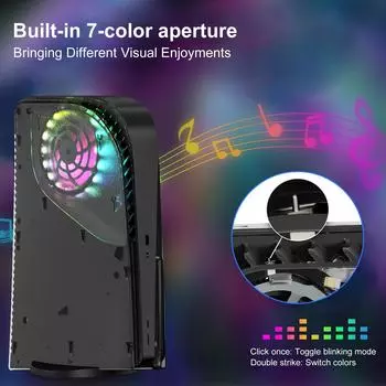 Сменный чехол LinYuvo для диска PS5 с вентиляционными отверстиями, более 400 световых эффектов, синхронизация музыки, ударопрочный ABS-пластик с защитой от царапинKP10 чистый