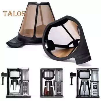 Сменный фильтр премиум-класса с мелкой сеткой, многоразовый пластиковый фильтр для кофе, аксессуары для кофемашин, совместимые с серией Ninja CF09X чёрный