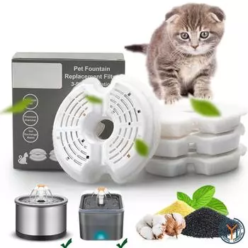 Сменный картридж для дозатора воды для домашних животных 4Pcs/Set белый