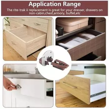Сменный комплект направляющих для выдвижных ящиков комода Нержавеющая сталь Устойчивость к коррозии Высокая совместимость Простота установки Комплект направляющих для мебельных ящиков Sets