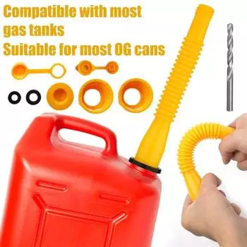 Сменный комплект носика бензобака с гибкой насадкой. Универсальная широкая совместимость. Простая установка. Сменный комплект носика бензобака. 3pcs