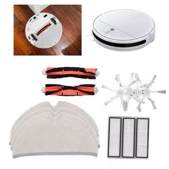 Сменный комплект щеток для швабры с фильтром для Xiaomi MIJIA 2C, аксессуары для подметально-уборочной машины