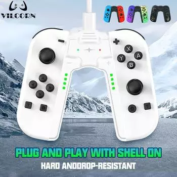 Сменный контроллер Joy для Switch Oled Lite Joypad L/R Съемный геймпад с датчиком движения/вибрацией/6-осевой гироскопической рукояткой для зарядки