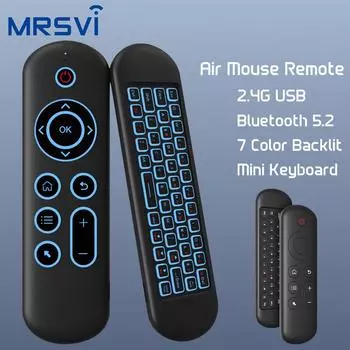 Сменный пульт дистанционного управления M5 с беспроводной клавиатурой Air Mouse с подсветкой 2.4G 7 цветов для Android TV Box,Windows