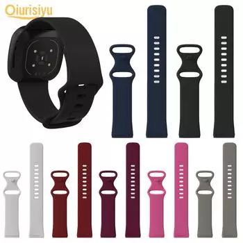 Сменный регулируемый силиконовый ремешок для наручных часов для Fitbit Versa 3 Large чёрный