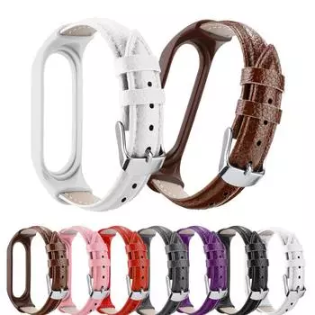 Сменный ремешок для часов, браслет, новый кожаный ремешок для Xiaomi Mi Band 7 6 5 4 3 Smart Band