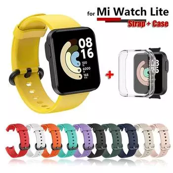 Сменный ремешок для Mi Watch Lite, силиконовые ремешки для часов, ремешок для часов Redmi Watch 2 Lite, браслет Correa с чехлом