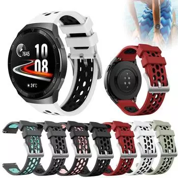 Сменный ремешок для умных часов Huawei Watch GT 2E, силиконовый браслет 22 мм для Huawei Watch GT 2E, умные аксессуары For Huawei GT 2E чёрный