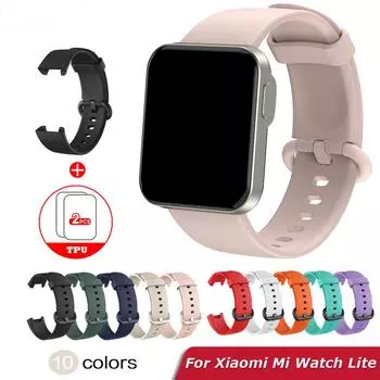 Сменный ремешок для XiaoMi Mi Watch Lite, силиконовый ремешок для часов XiaoMi Mi Watch Lite, ремешок для умных часов, браслет черный белый