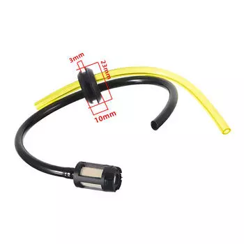 Сменный шланг триммера, шланг кустореза, труба с топливным фильтром для бензобака, масляная труба для деталей бензопилы S чёрный