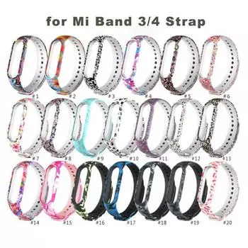 Сменный силиконовый браслет для Xiaomi Mi Band 3 4, универсальный ремешок с яркими цветами и цветами for mi band 4&3