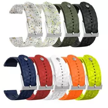 Сменный силиконовый ремешок для часов Suunto 7 D5, браслет для Suunto 9 Spartan, спортивный ремешок для часов HR Baro, умный ремешок для часов 24mm чёрный