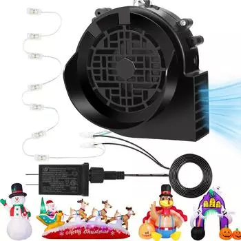 Сменный воздушный фен 1,5 А, подходит для надувных игрушек, с 7 светодиодами, мотор воздушного фена с адаптером 2,0 А для надувных игрушек Black 1.5A