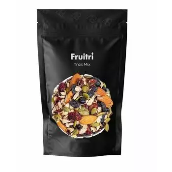 Смесь Fruitri Superfood Trail Mix 1 кг — жареный миндаль, тыква, подсолнечник, арбуз, семена льна, черный изюм, черная смородина, клюква