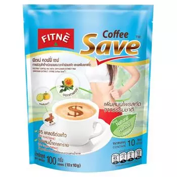 Смесь растворимого кофе FITNE Coffee Save с экстрактом сафлора и экстрактом гарцинии, 10/24 пакетика - тайский 10 Sachets синий