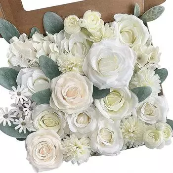 Смешайте шелковые цветы, розы, пионы со стеблями, искусственные цветы, комбинированные цветы для самостоятельной свадьбы, свадебных букетов, центральных украшений для стола на празднование рождения ребенка, домашнего декора дубильная кора