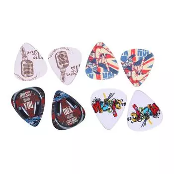 Смешанные 10 шт. 0,71 мм акустические жесты рок-гитарные медиаторы шрапнель плектры целлулоид разноцветный