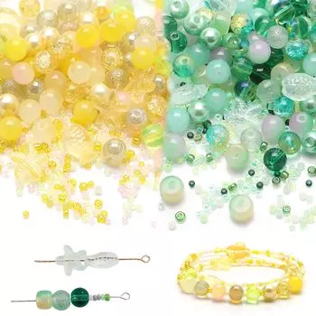 Смешанные бусины Бусины Свободные бусины Стеклянные бусины Бисер Ручная работа Материалы для самостоятельного изготовления Детали для самостоятельного изготовления Смешанные цвета 2 цвета Браслет Ожерелье Изготовление ювелирных изделий и [100