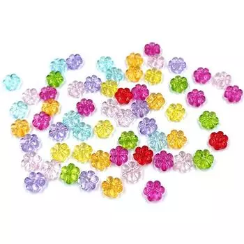 Смешанные цвета акриловые модные украшения 10 мм прозрачные бусины-цветы DIY цветок разделитель в бусинах браслет 10 мм 20 шт. Отдел изготовления аксессуаров зелёный