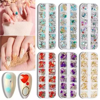 Смешанные дизайны Кристалл Жемчуг Украшения для ногтей Маникюрные аксессуары Стразы для ногтей Украшения для ногтей 02