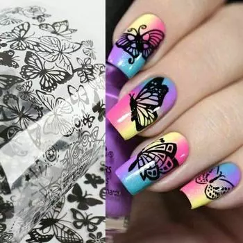 Смешанные наклейки для переноса ногтей, наклейка для дизайна ногтей, украшение для ногтей, звездное небо, бумага