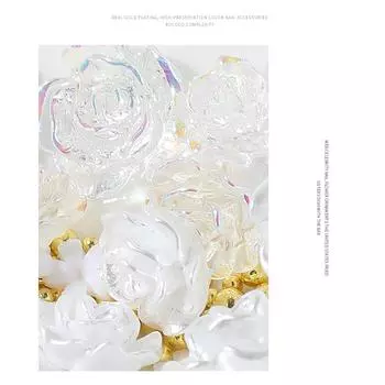 Смешанные Стразы для дизайна ногтей Бриллианты 3D Камелия Подвески для ногтей Акриловые Искрящиеся Украшения для дизайна ногтей Подвески из драгоценных камней DIY Ремесло из смолы 3