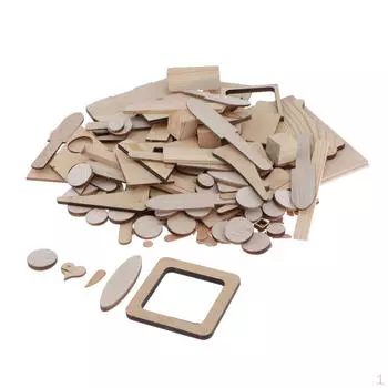 Смешанные украшения из неокрашенного дерева для вечеринки по изготовлению поделок своими руками