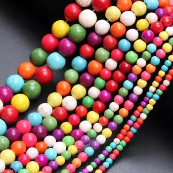 Смешанный цвет, случайный цвет, браслет из натурального камня ручной работы для изготовления ювелирных изделий, свободные бусины, бирюзовый круглый брелок, ожерелье, 15-40 шт., материал «сделай сам» 4mm 40Pcs