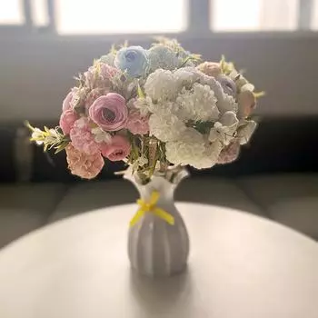 Смешанный с вышитым шаром чайный цветок сочетание искусственный букет украшение дома цветочная композиция соответствующие материалы свадебный пион искусственный цветок 20*30cm оранжевый