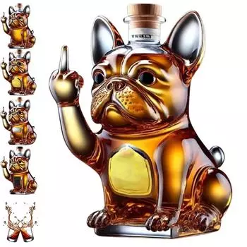 Смешная бутылка французского виски, 3D-гравированные бокалы для виски, винная стеклянная бутылка для виски для собак, Fanyil Eaglory, уникальный графин для вина, для мужчин One Size