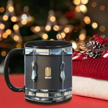 Смешная черная кружка-барабан 11 унций ретро керамическая кофейная кружка-барабанщик любимая посуда для напитков подарок барабанщику для мужчин женщин музыкантов чёрный