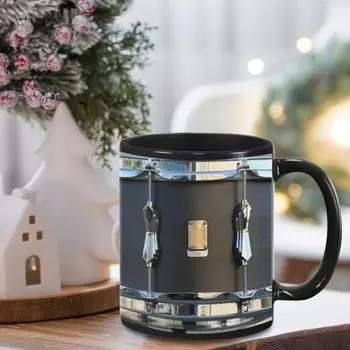 Смешная черная кружка-барабан 11 унций ретро керамическая кофейная кружка-барабанщик любимая посуда для напитков барабанщик чёрный