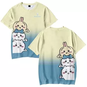 Смешная футболка Chiikawa, крутая женская и мужская футболка с круглым вырезом, повседневная унисекс, уличная модная футболка, Camisetas Ropa Hombre XS