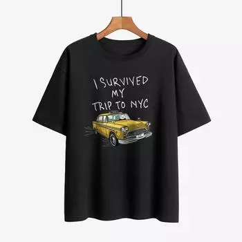 Смешная футболка для мужчин и женщин с принтом «Я пережил свою поездку в Нью-Йорк», повседневная уличная одежда, унисекс, модная футболка, футболки в том же стиле от Тома Холланда XS