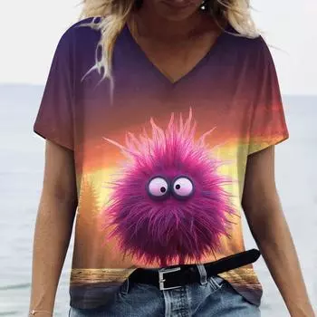 Смешная футболка для женщин Harajuku повседневная женская футболка с коротким рукавом O-образным вырезом свободная женская одежда S