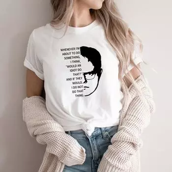 Смешная футболка Дуайта Шрута Футболка с изображением офисного телешоу Женские футболки Футболки с коротким рукавом с графическим принтом Футболка для офисного любовника S серый