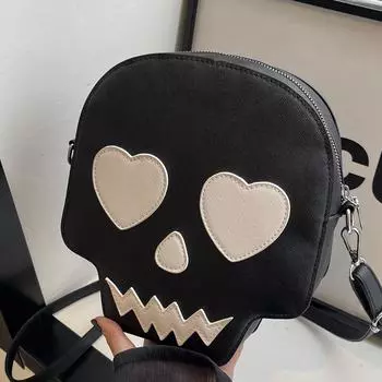 Смешная индивидуальная сумка-череп, летняя женская косая крестовина, европейская американская сумка на плечо, мультяшный контрастный цвет, женская сумка на Хэллоуин one size fits all белый