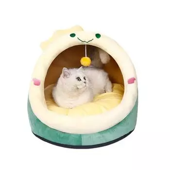 Смешная кошачья кровать, теплый домик для питомца, мягкий длинный плюшевый лежак для котят, подушка для маленьких собак, палатка, пещера, кровати для уютного кошачьего домика, принадлежности для коврика S