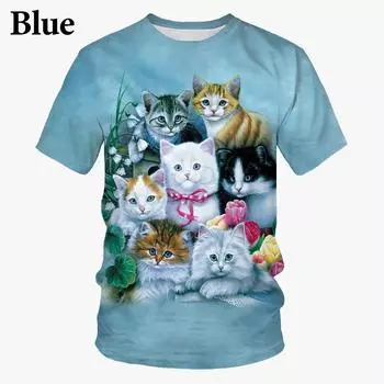 Смешная личность, милая 3D-печать, мужская, с короткими рукавами, модная, повседневная, унисекс, футболка L