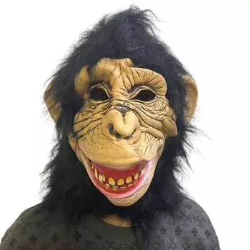 Смешная маска обезьяны с желтым лицом One size жёлтый