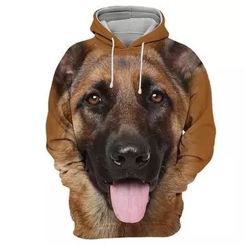 Смешная милая толстовка с капюшоном с изображением собаки, 3D-принт с изображением животных для мужчин и женщин, новые уличные толстовки с капюшоном, свободные свитера, толстовки с капюшоном для детей, топы, одежда S