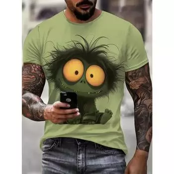 Смешная мужская футболка Aniaml с принтом кота, летняя повседневная футболка с коротким рукавом, уличная мода, свитер с круглым вырезом, мужская свободная одежда S