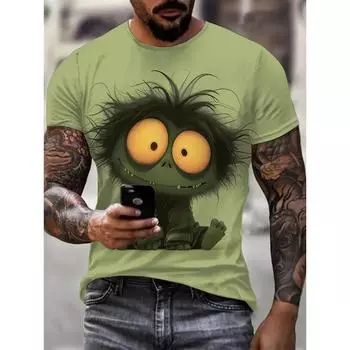 Смешная мужская футболка Aniaml с принтом кота, летняя повседневная футболка с коротким рукавом, уличная мода, свитер с круглым вырезом, мужская свободная одежда S