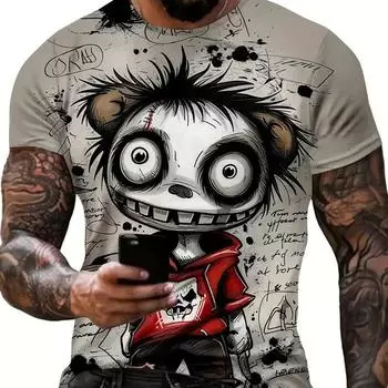 Смешная мужская футболка с принтом животных, повседневные футболки с коротким рукавом, свитера с круглым вырезом, винтажные футболки, мужская свободная одежда, спортивная одежда S