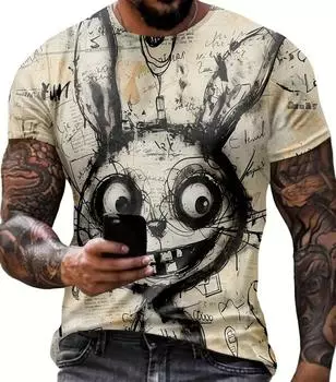 Смешная мужская футболка с принтом животных, повседневные футболки с коротким рукавом, свитер с круглым вырезом, винтажные футболки, мужская свободная одежда, размер XXS-6XL XXS