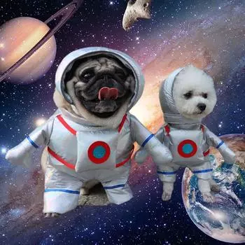Смешная одежда для домашних животных для собак, космический костюм, одежда для косплея для домашних животных, костюмы для щенков, кошек, астронавтов, наряды для вечеринки на Хэллоуин, одежда для кошек и собак S