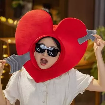 Смешная плюшевая шапка с изображением мультяшной любви, стрелы Купидона, теплая шапка, креативные новинки, шапки, реквизит для косплея на вечеринку, реквизит для признаний на День святого Валентина