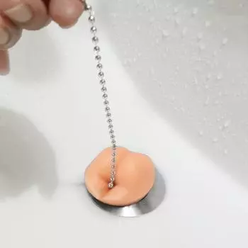 Смешная пробка для раковины с металлической цепью, универсальная, простая установка, новинка, кухня коричневый