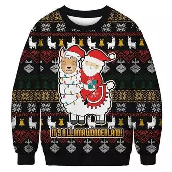 Смешная рождественская толстовка для мужчин, модные толстовки с круглым вырезом, 3D-принт с изображением собаки, футболка свободного покроя, осенняя мужская одежда, топы 2024 года S