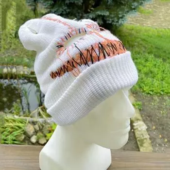 Смешная шапка-бини с капюшоном на Хэллоуин, шапка-бини ручной работы, винтажная маска для лица для мужчин и женщин